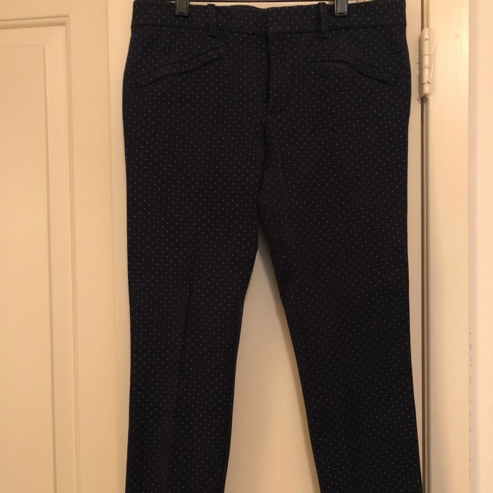 Gap skinny ankle pants in pindot blue/white